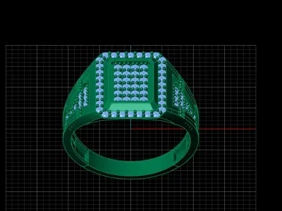 Print Ready STL 3DM  Gents Rings Diamond Men Ring  3D print model 46