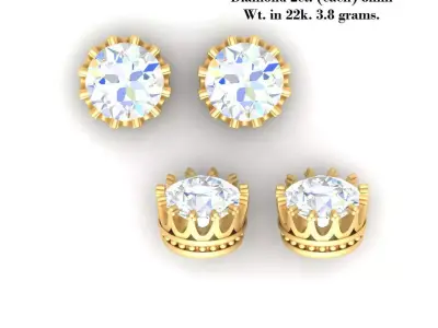 Diamond love stud earring  3D print model