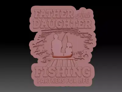 Father and Daughter 3D print model
