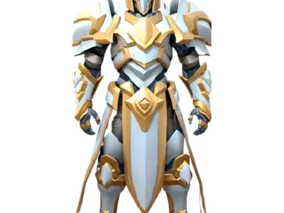 Luxury Paladin Plate Armor 3D Character for Fantasy RPG and VR 3D model