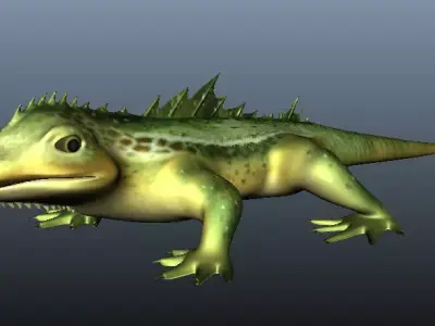 Lizard 3D Model with spikes Low-poly 3D model