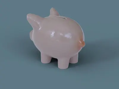 Piggy Bank low poly 3D model PBR 3D model