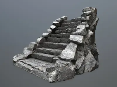 stairs Low-poly 3D model get