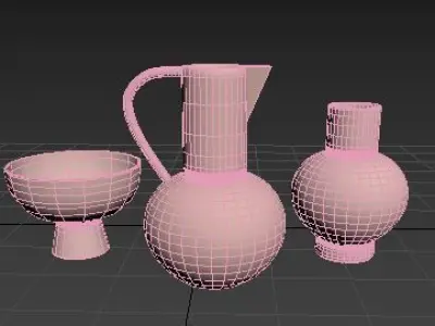 Decorative vases 3 Free low-poly 3D model