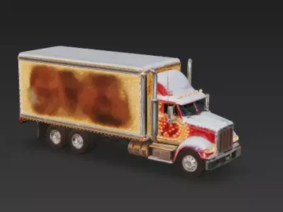 Holiday Caravan Truck 3D Model Low-poly 3D model