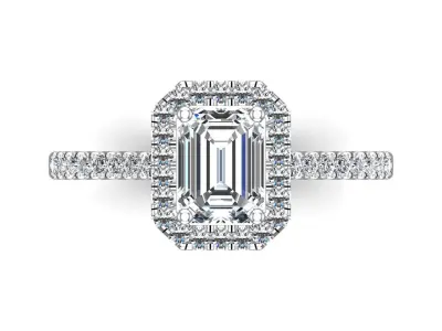 Diamond Emerald Ring 3D print model