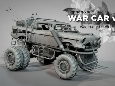 Apocalyptic War Cars v1 3D model