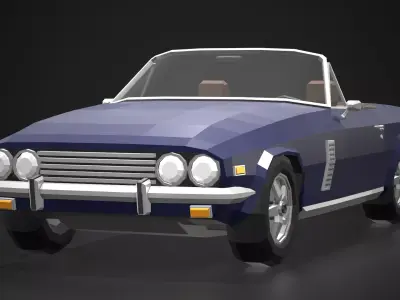 Low-Poly Retro Sports Car 02 Low-poly 3D model