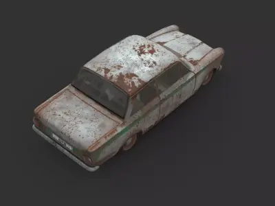 Abandoned Car - Ford Lotus Cortina Low-poly 3D model