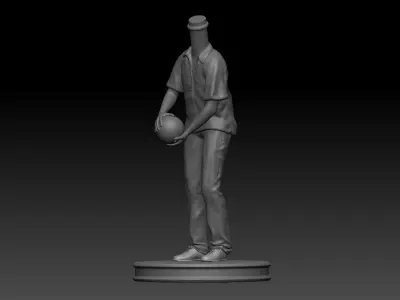3D Printable Bowling Player Man Bubble Head 3D print model