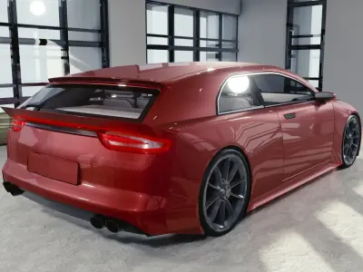 BLENDER EEVEE Brandless Small 2 door hatchback Low-poly 3D model