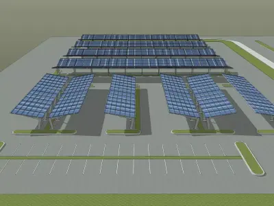 Solar carport 2401 3D model