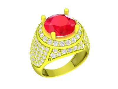 5710 luxury diamond men ring  3D print model