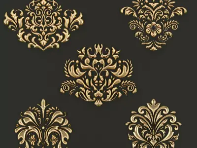 Ornament set 001 3D model