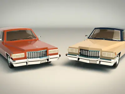 Low Poly Sedan Car 09 Low-poly 3D model