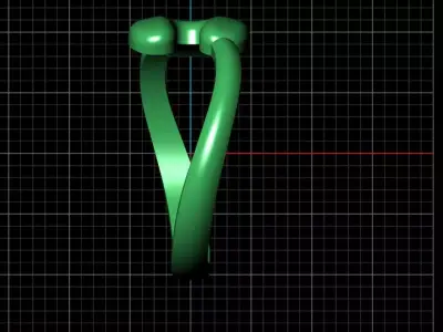 C alphabet baypass ring 3D print model