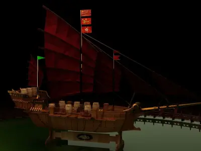 Chinese treasure ship  3D model