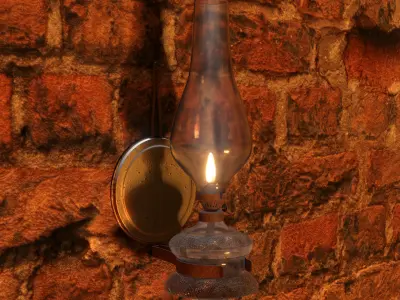 Oil vintage lamp 3D model