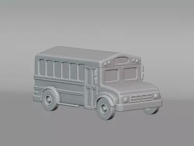 Cartoon School bus Low-poly 3D model