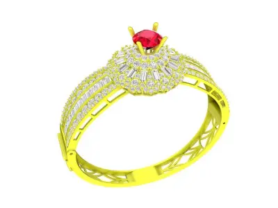 A7206 Hongkong Style Luxury Diamond Women Bangle 3D print model