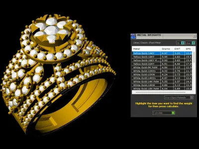 Floral Diamond Statement Ring    3D CAD Jewelry Model  3D print model