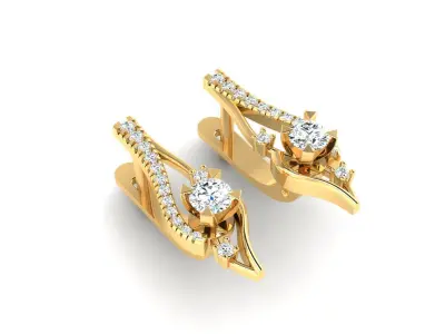 Earring E5 The luxury female earring with gems 3D print model