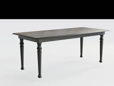 Realistic Black Wooden Table  Interior Asset -Blender Free 3D model