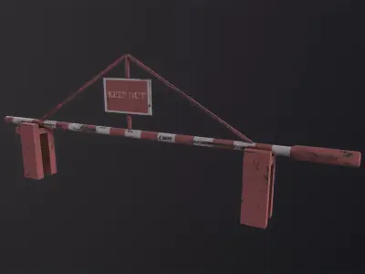 Road Barrier 3D Model Low-poly 3D model