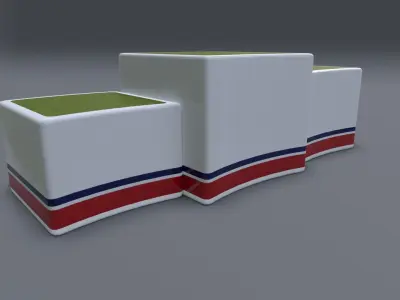 Sports Winner Fiberglass Podium with Grass Patch Low-poly 3D model
