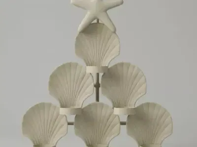 Seashell Tealight Candleholder 3D model