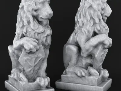 Lion sculpture 3D model get