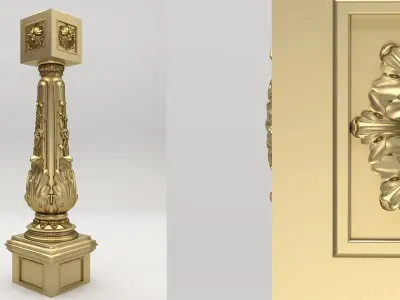Carved Column 3D model get