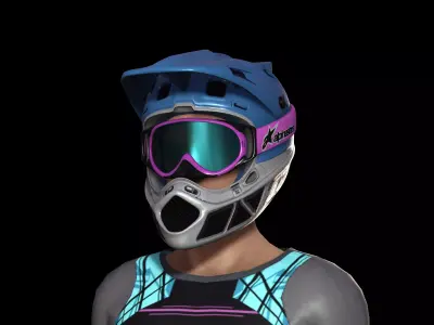Downhill Rider 3D Model  Low-poly 3D model