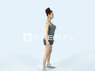 Yearn 01A Animated Rigged Sports Woman Low-poly 3D model