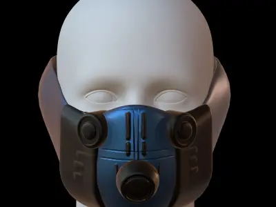 Gas mask helmet 3d model scifi Low-poly  Low-poly 3D model 83