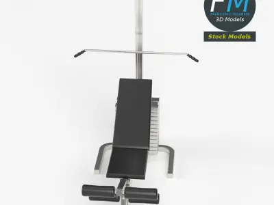 Gym equipment pectoral and leg bench 3D model