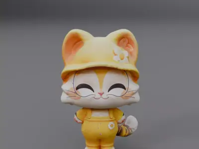 cute cat 3D model