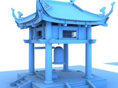 bell tower of Hanoi Vietnamese 3D model