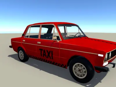 Taxi Car Pack Low-poly 3D model
