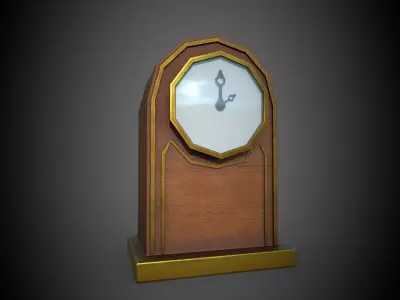 Clock gold Low-poly 3D model
