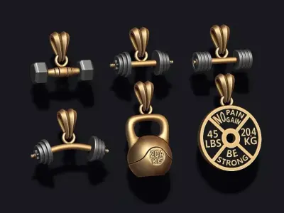 barbell pendant pack 3D print model
