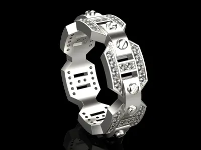 Luxury Diamonds Ring N22 3D print model
