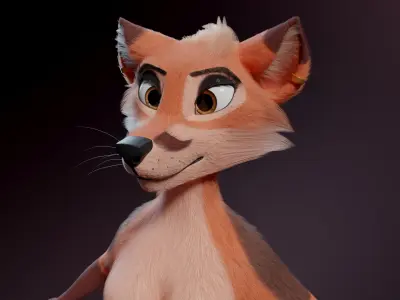 Celeste Anthro Fox 3D model