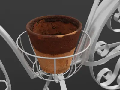 Garden Bicycle with flower pots 3D model