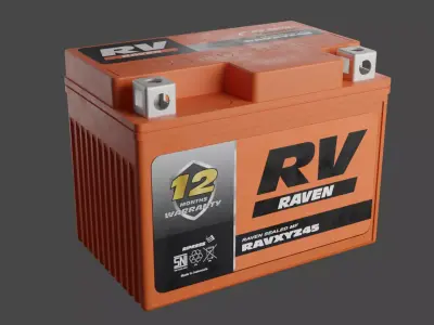 Motorcycle Battery Low-poly 3D model