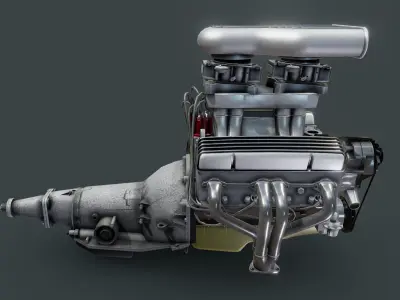 Hot Rod Drag Racing Engine 3D print model