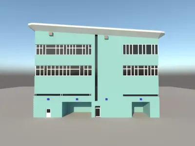 Industrial Buildings Low-poly 3D model