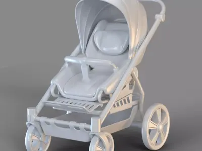 Cartoon Baby Buggy 3D model