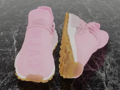 PHARRELL WILLIAMS X ADIDAS NMD HU 3D SHOES  Low-poly 3D model