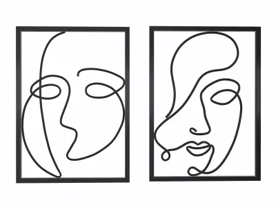 Picture with nonfigurative faces 3D model